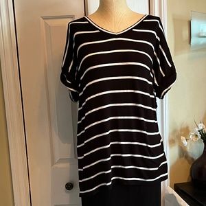 Zenana Premium Black and White Striped Top